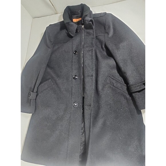 Enzo Tovare PeaCoat Mens Kamran Zippered Peacoat Gray Wool Blend Italy XXL - Picture 4 of 10